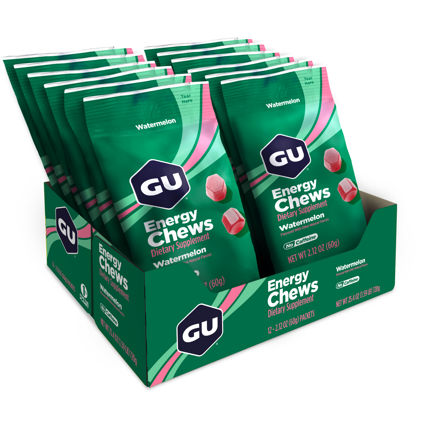 GU Energy Chews vattenmelon (12 x 60 g)