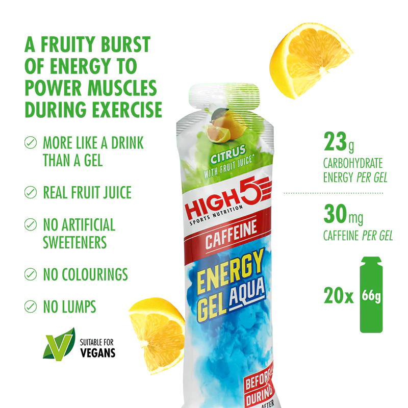 High5 Energy Gel Aqua Koffein Citrus (20 x 66 g)