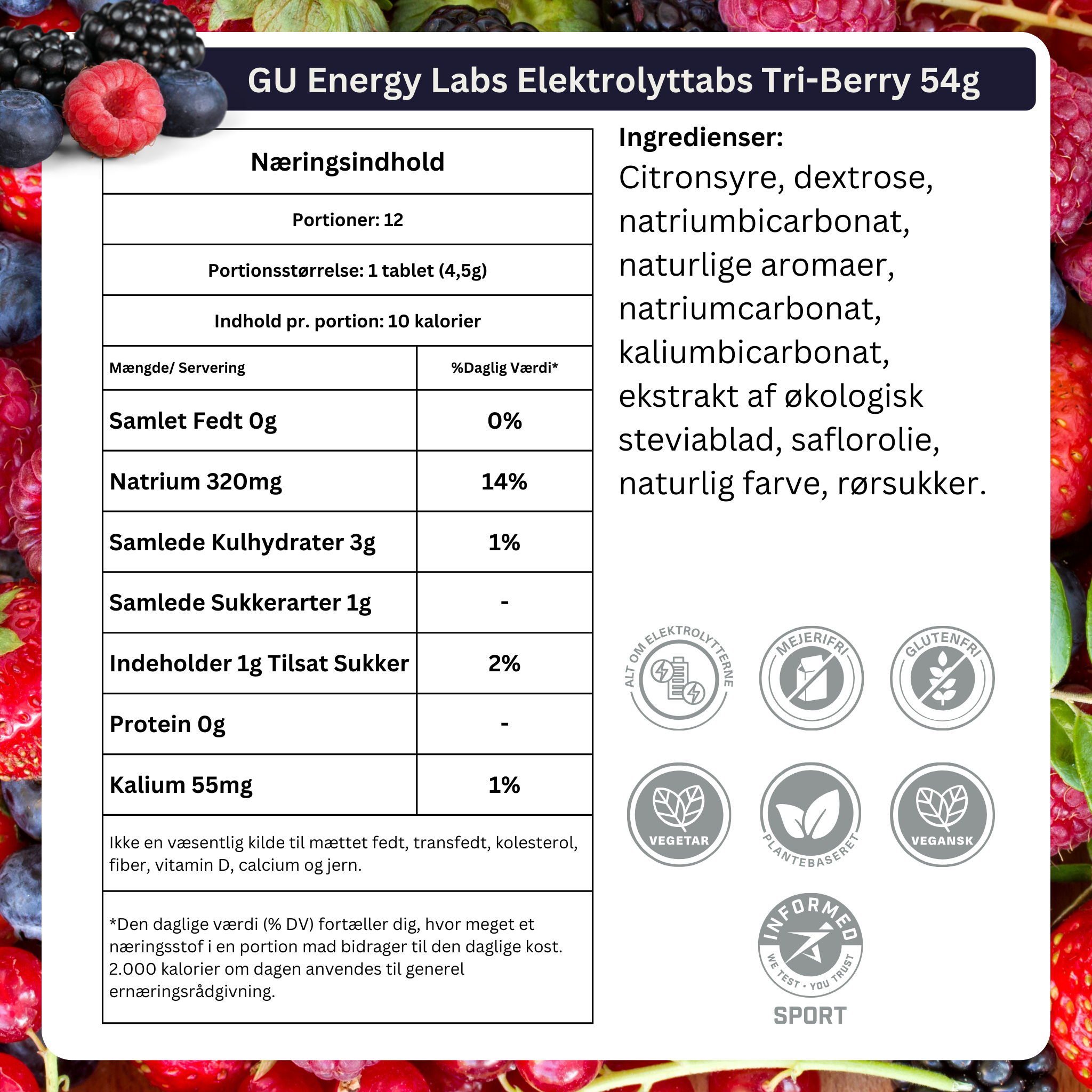 GU Energy Electrolyte Loss Tri-Berry (8x56g)