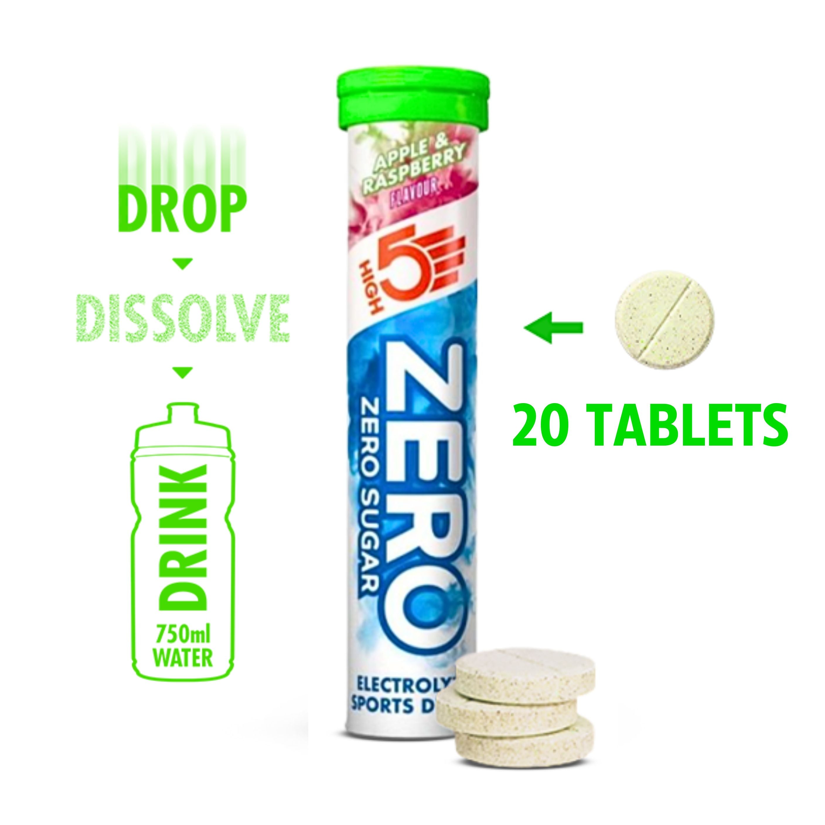 High5 Electrolyte tabs ZERO Apple & Raspberry (8x20 tabs)