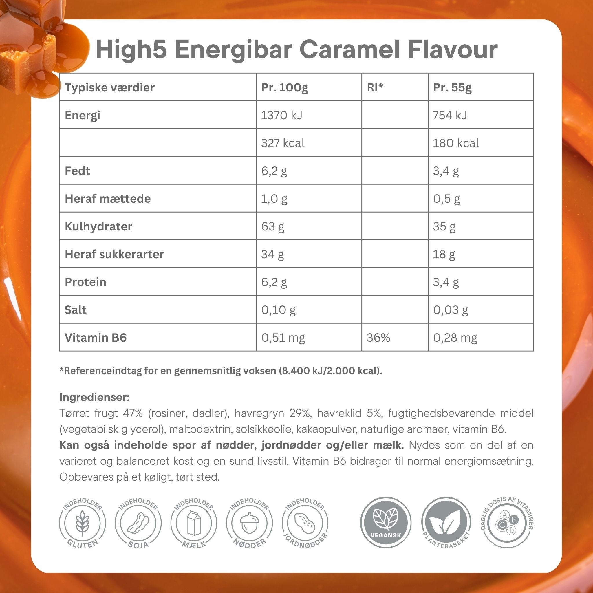High5 Energy Bar Caramel (12 x 55 g)