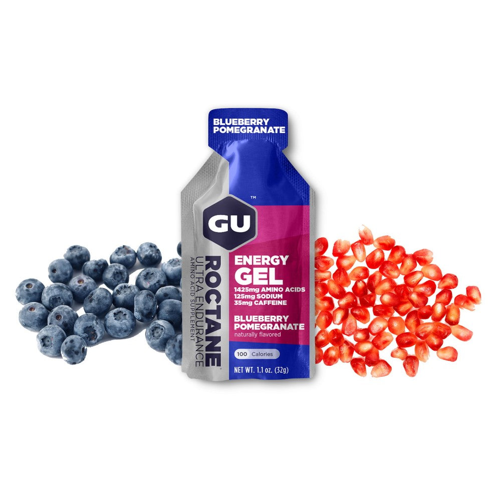 GU Energy Energy gel Roctane Blueberry Granatäpple med koffein (24 x 32g)