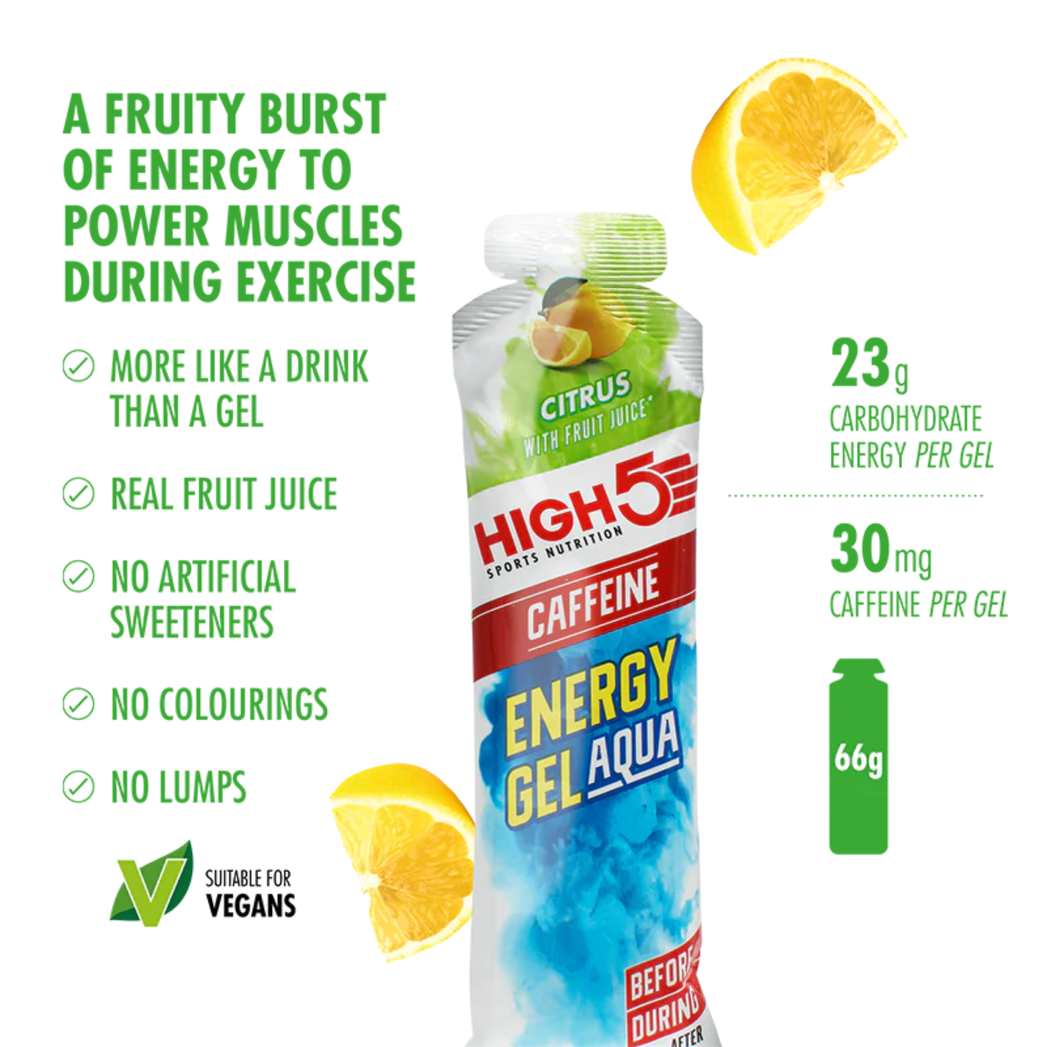 High5 Energy Gel Aqua Koffein Citrus (20 x 66 g)