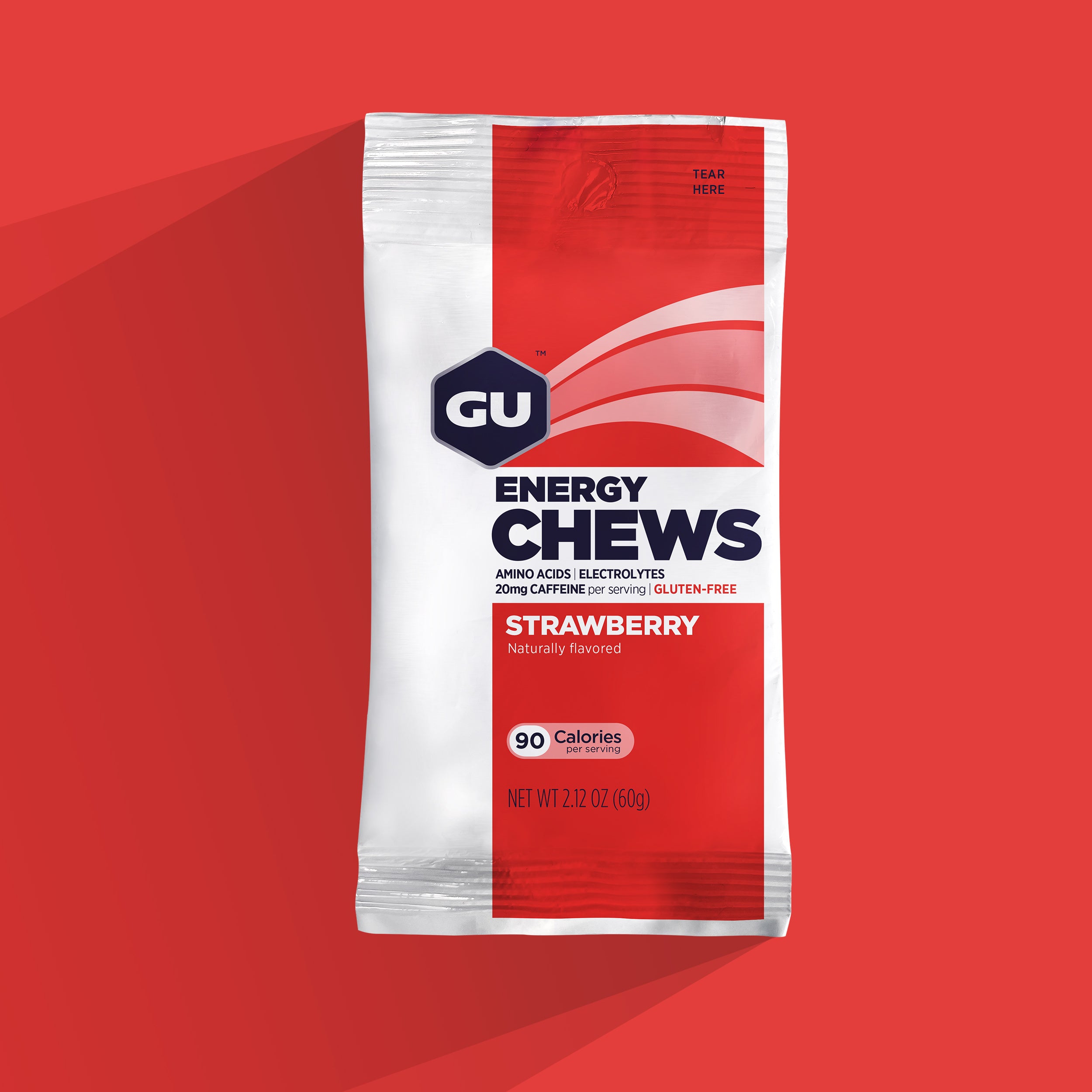 GU Energy Chews Jordgubb med koffein (30g) DATUMPRODUKT
