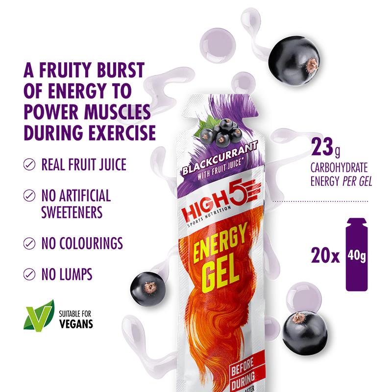 High5 Energigel Svarta vinbär 40 gx 20 st.