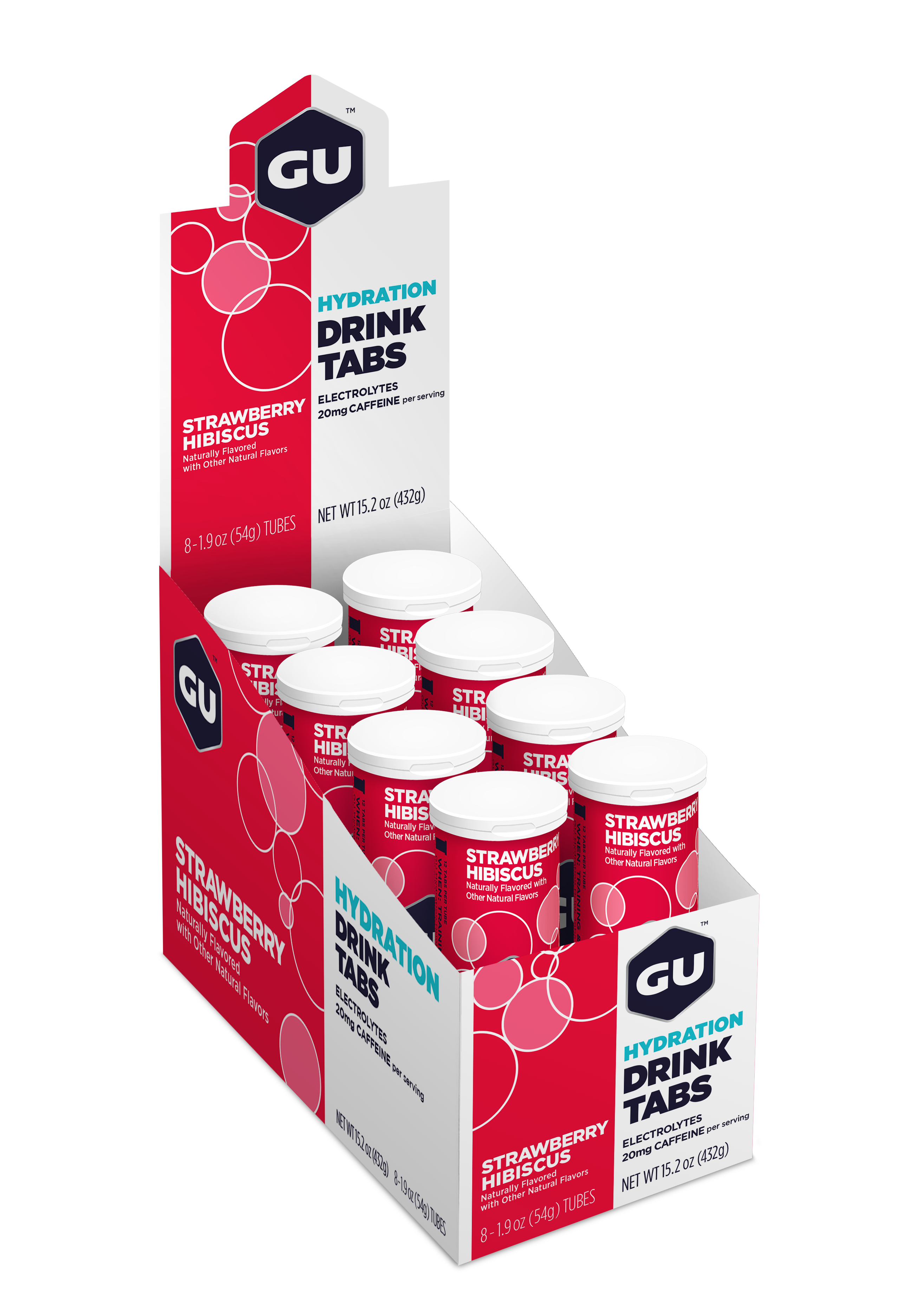 GU Energy Electrolyte Tabs Strawberry Hibiscus (8 x 12 tabs)