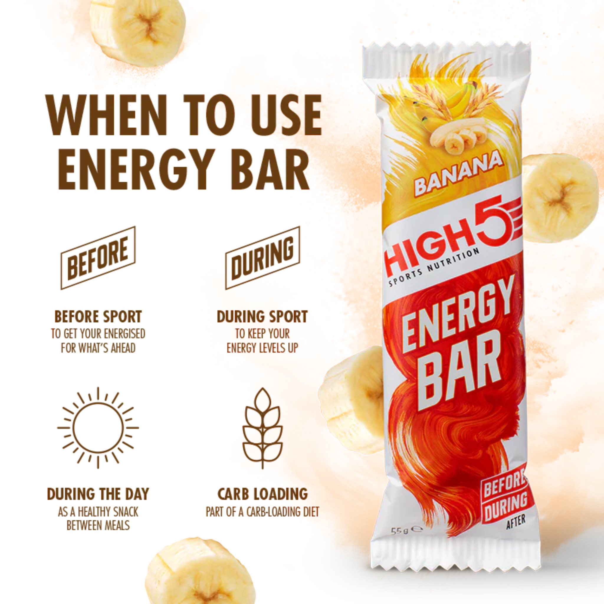High5 Energy Bar Banana (12 x 55 g)
