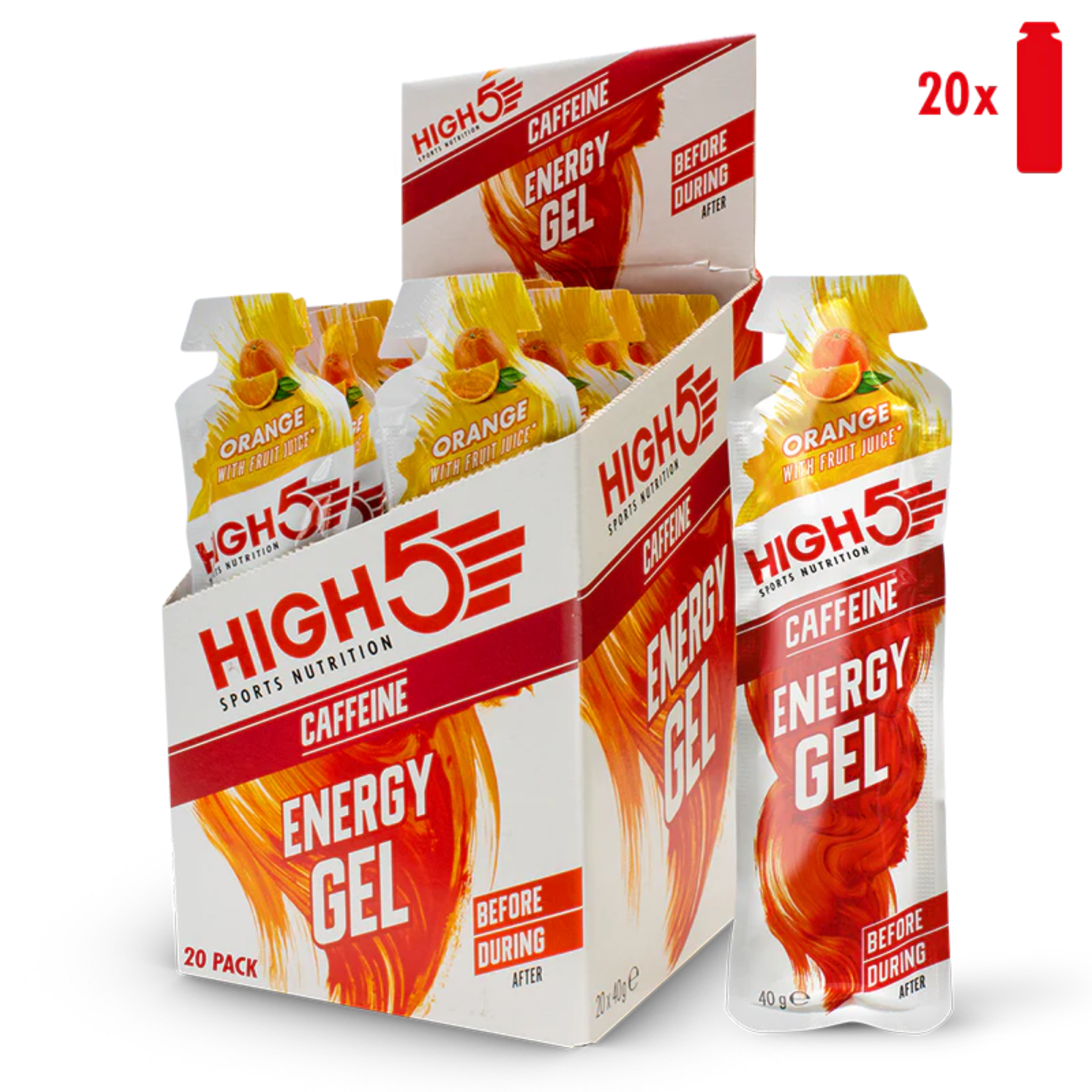 High5 Energy gel Koffein Orange (20x40g)
