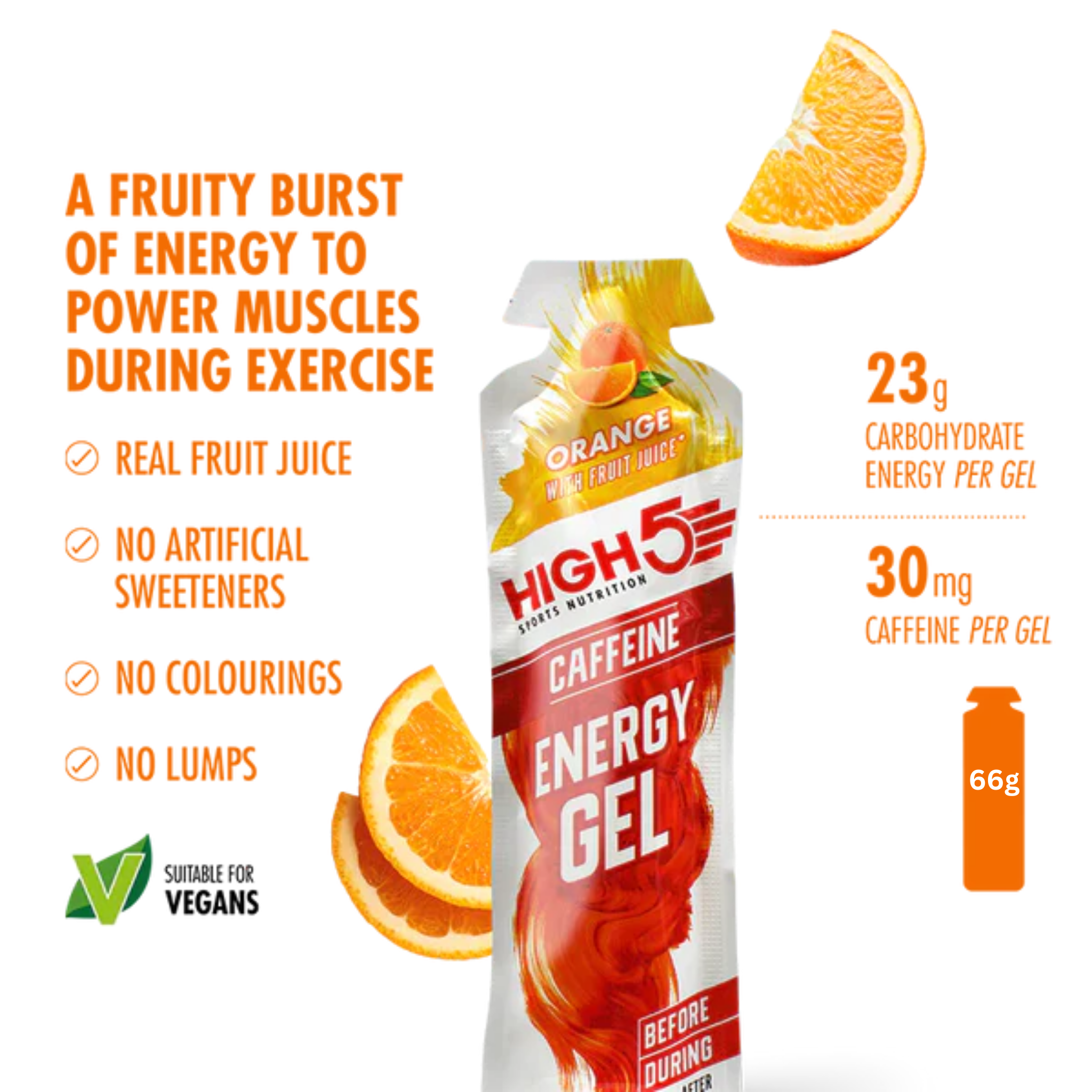 High5 Energy Gel Koffein Orange 40 g