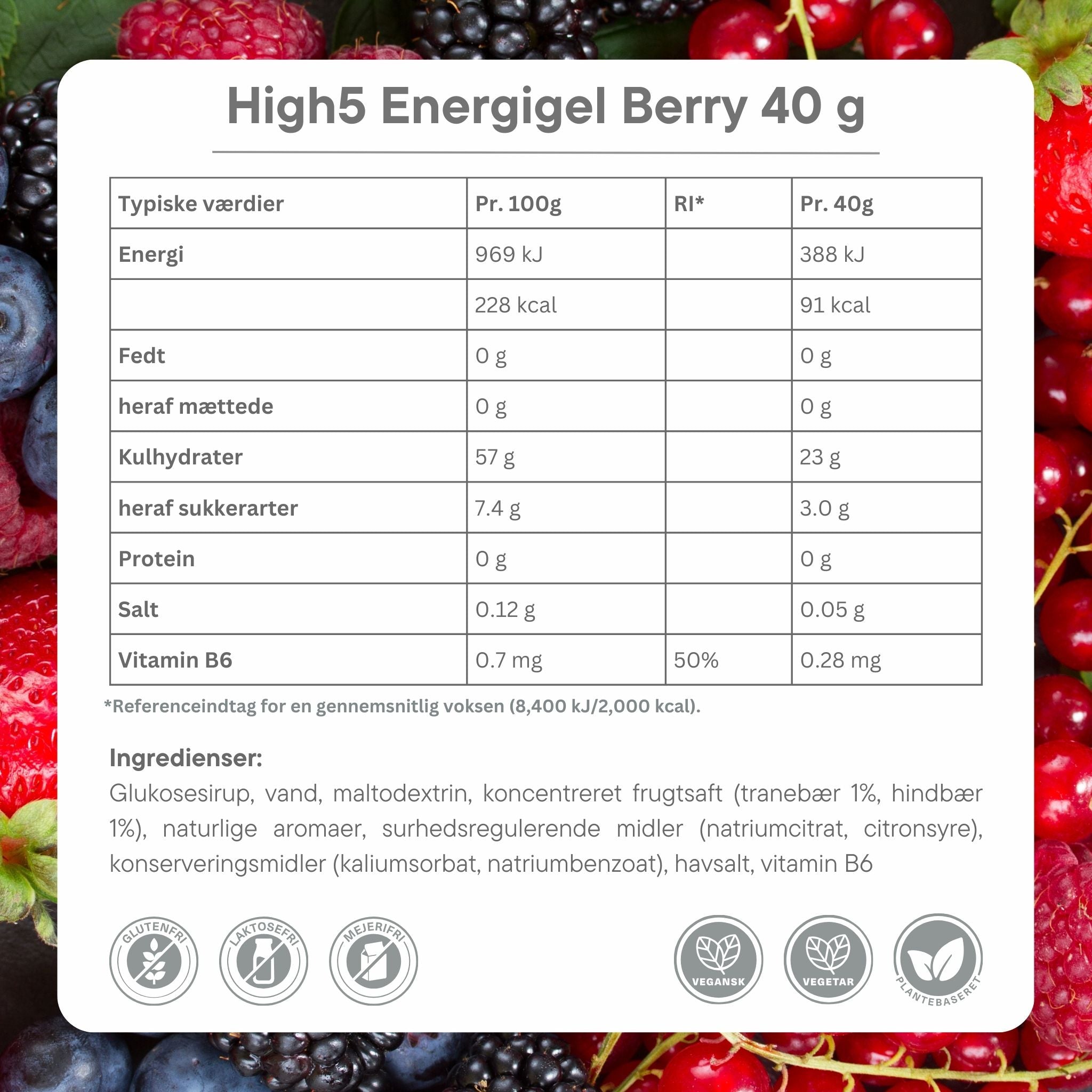 High5 Energy gel blandade smaker box (20x40g)