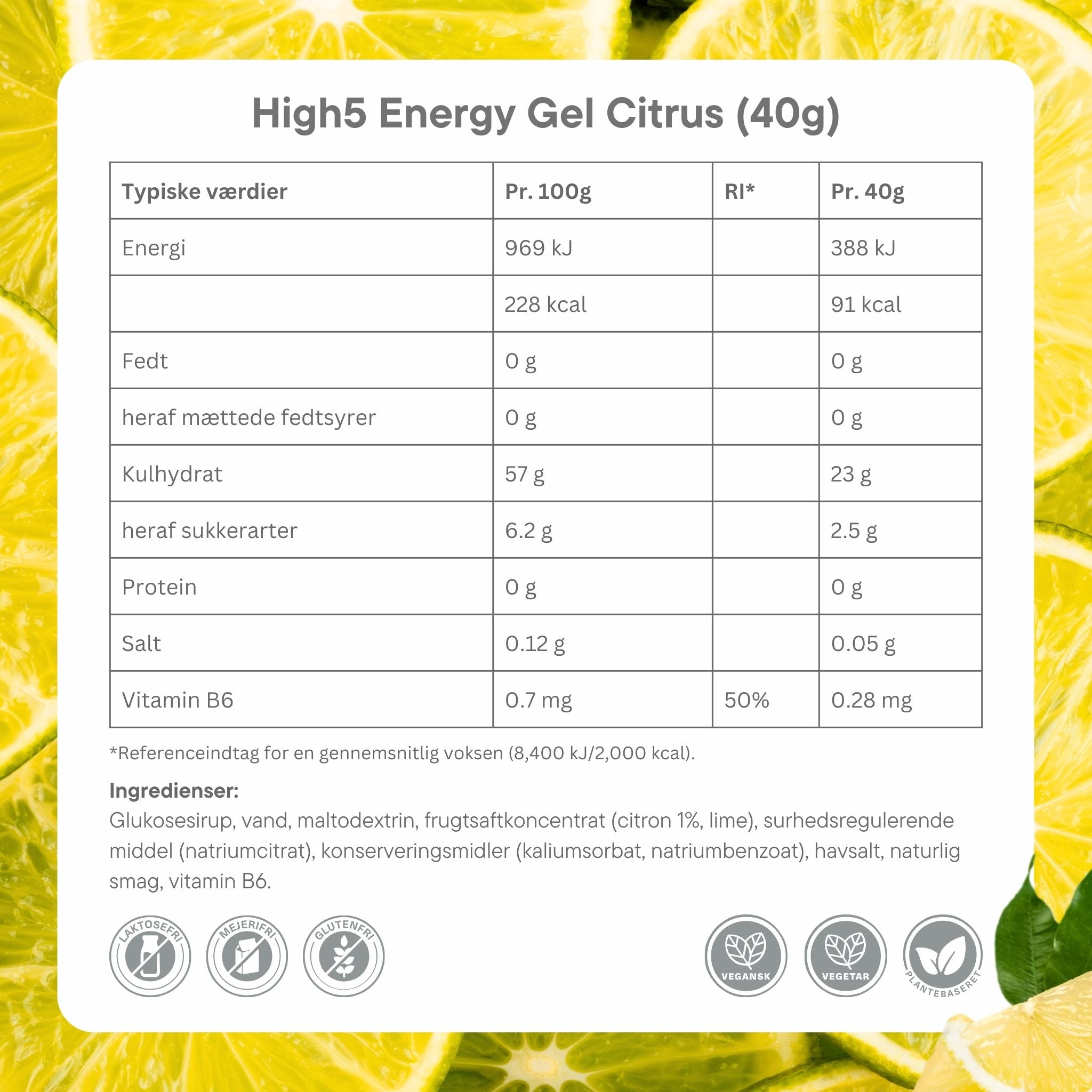 High5 Energy gel blandade smaker box (20x40g)