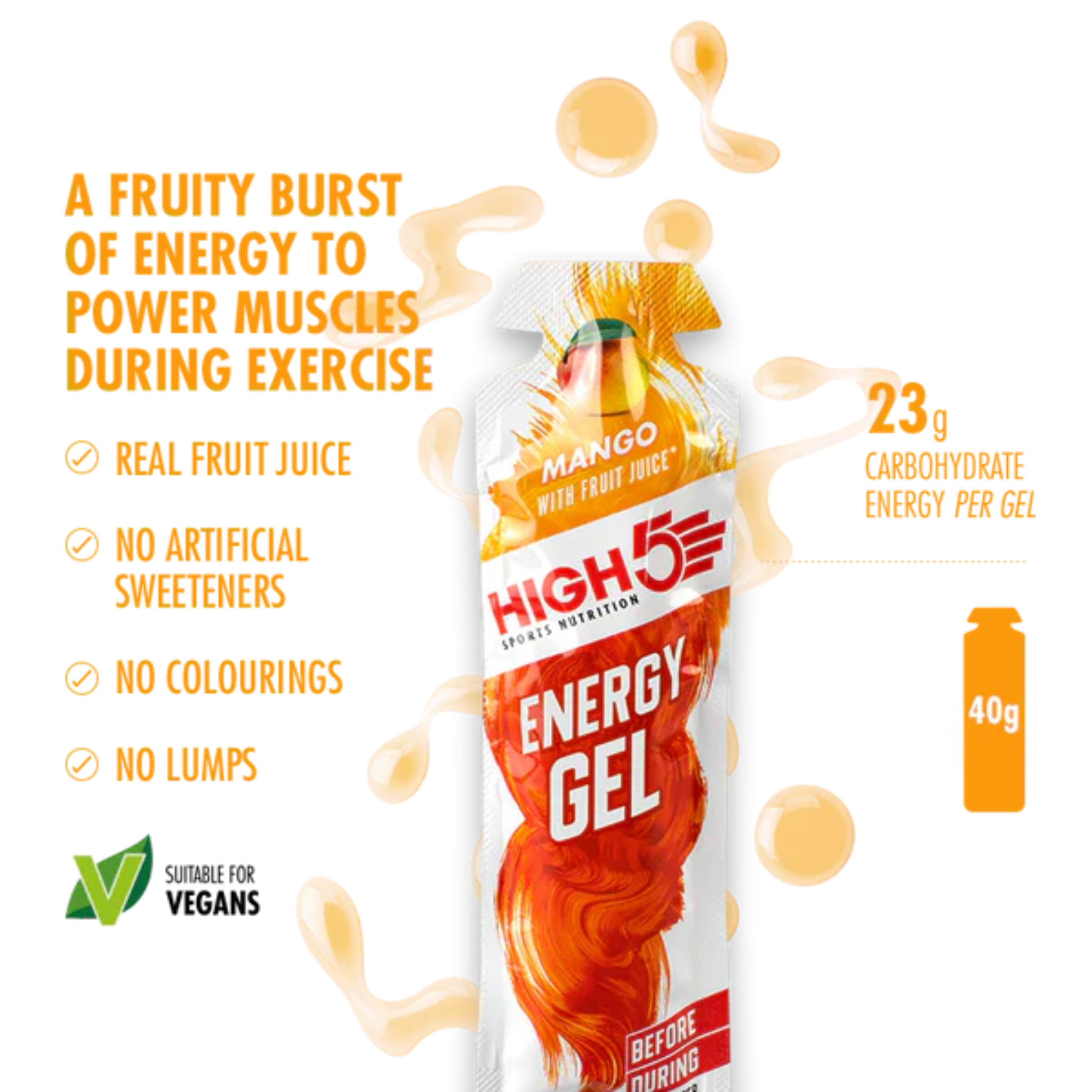 High5 Energy Gel Mango 40 gx 20 st.