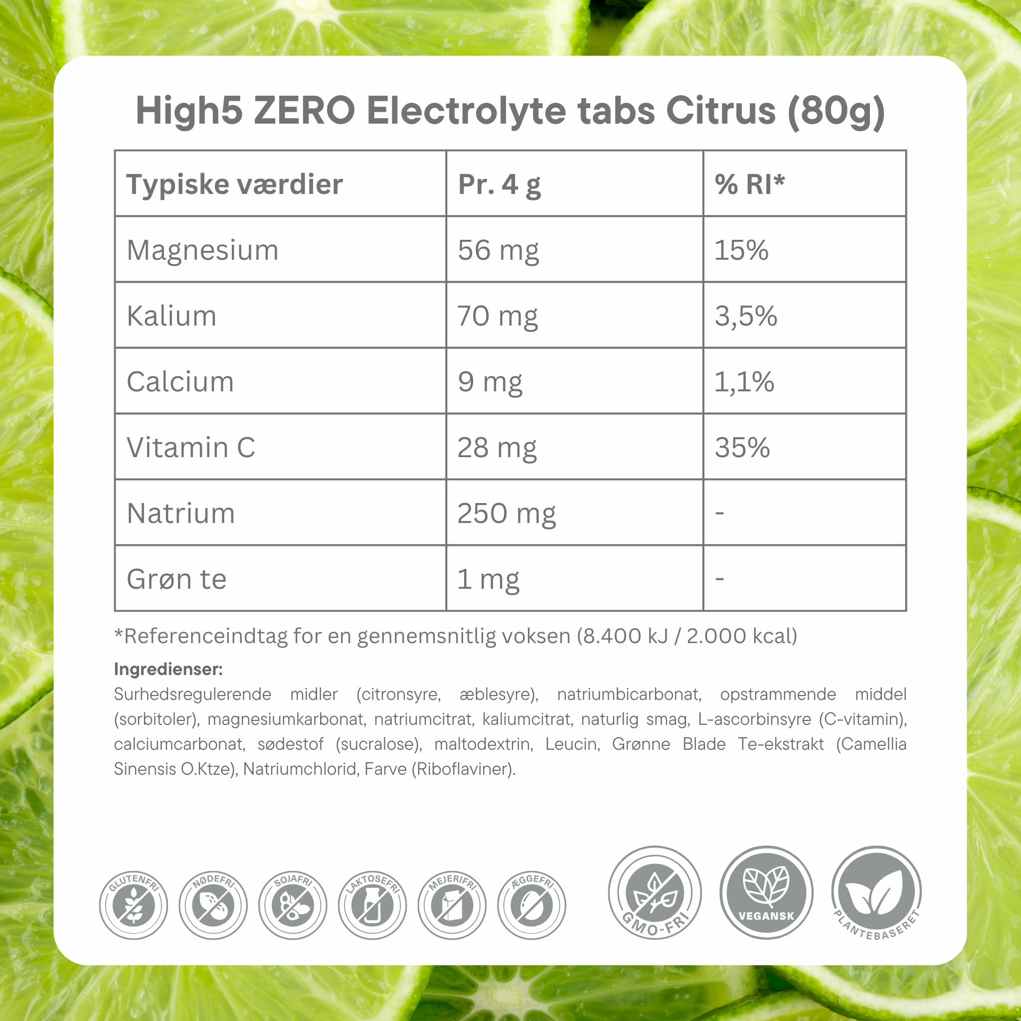 High5 Electrolyte tabs ZERO Citrus (8x20 tabs)