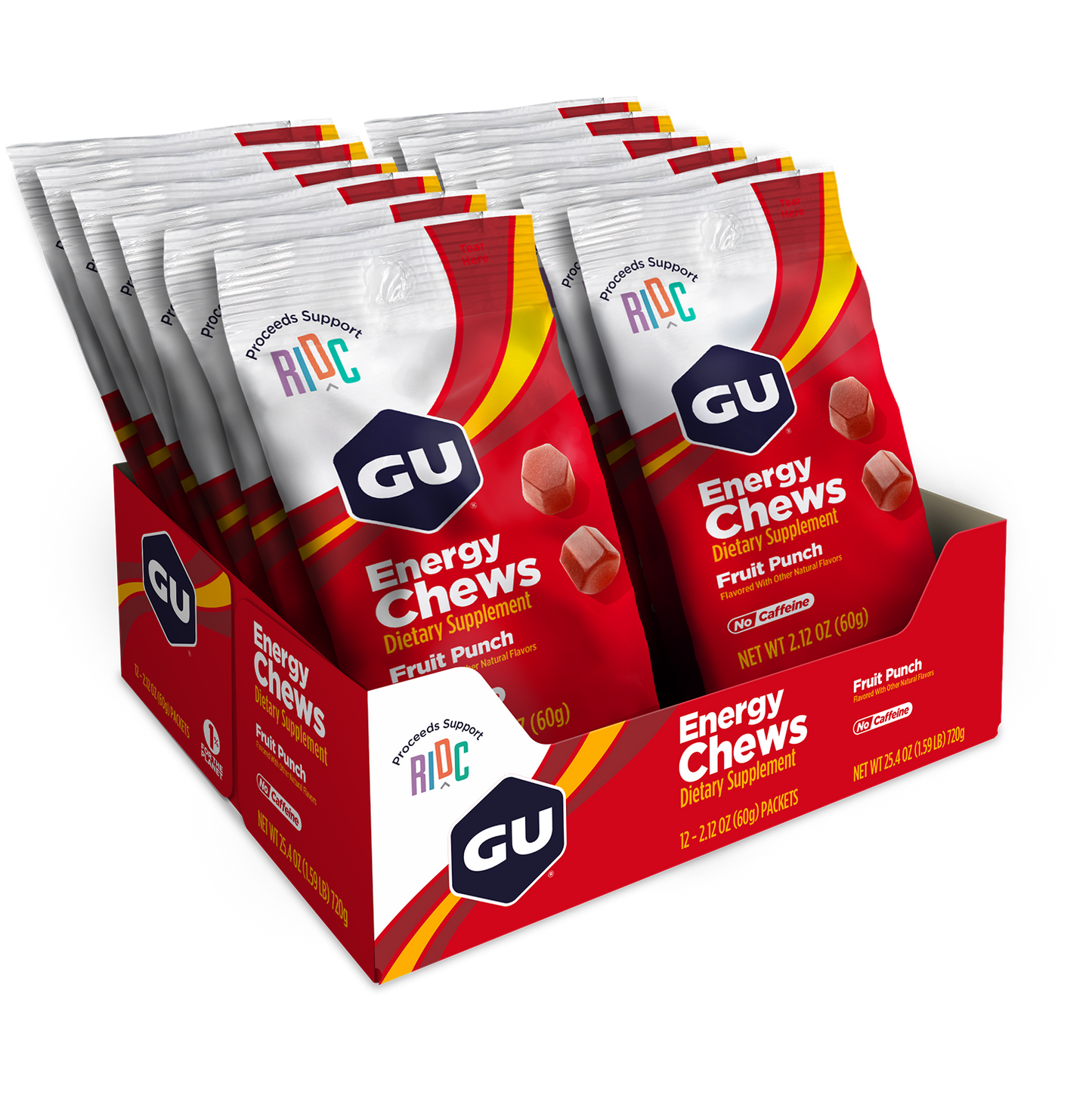 GU Energy Chews Fruit Punch 12 x 60 g