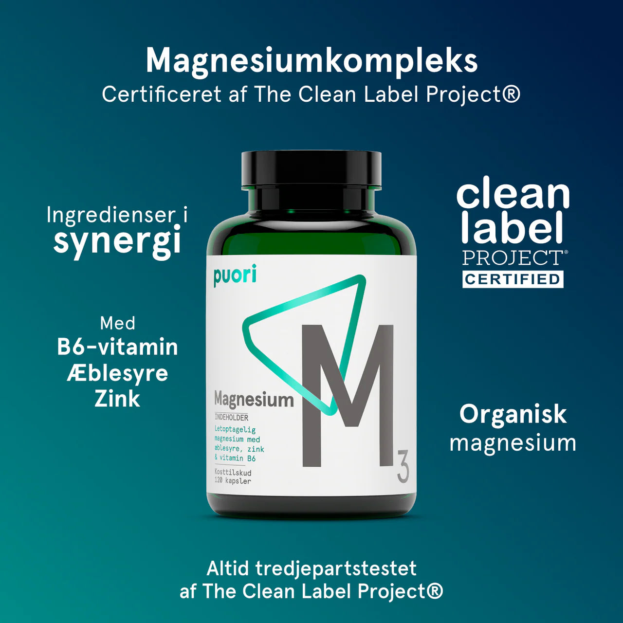 Puori M3 - Magnesium 180 kapsler