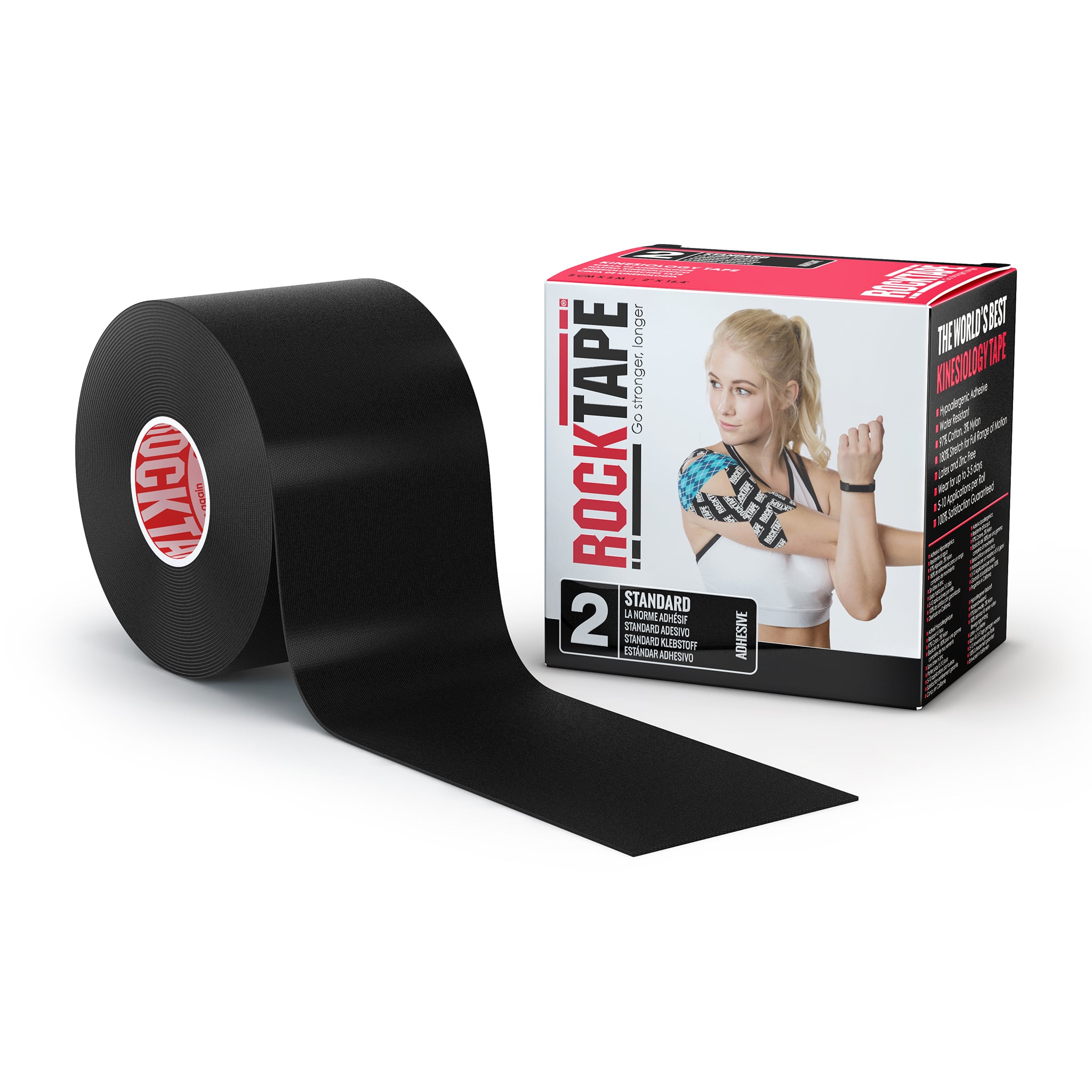 RockTape Kinesiologitejp 5cm x 5m Svart