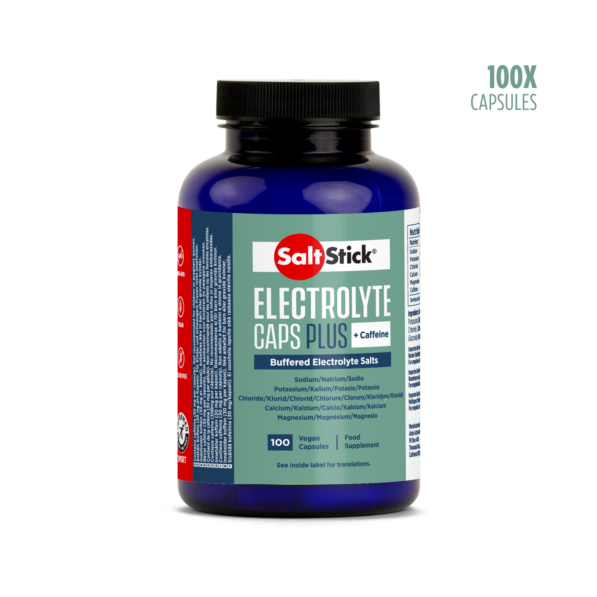 SaltStick PLUS Elektrolytkapslar med koffein (100 kapslar)