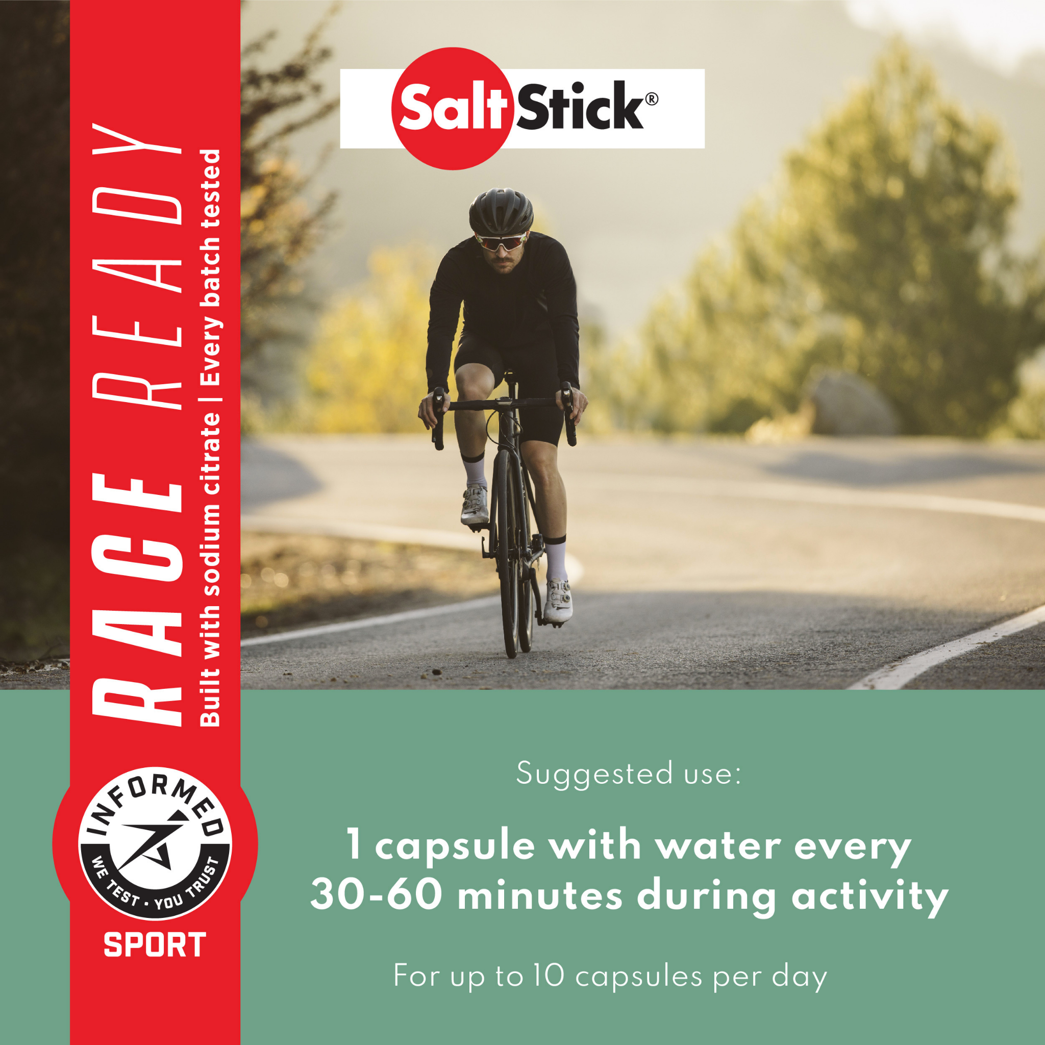 SaltStick PLUS Elektrolytkapslar med koffein (100 kapslar)