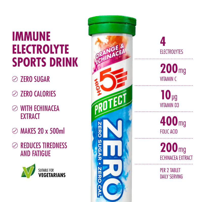 High5 Electrolyte tabs ZERO Protect Orange &amp; Echinacea (8x20 tabs)