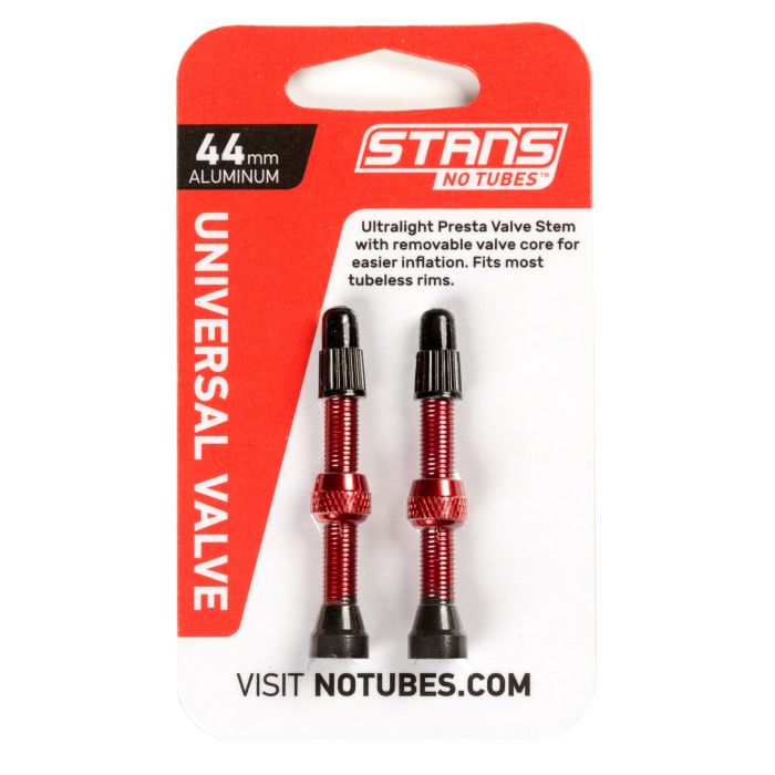Stan's Tubeless ventilsats ALU presta 44 mm (röd)