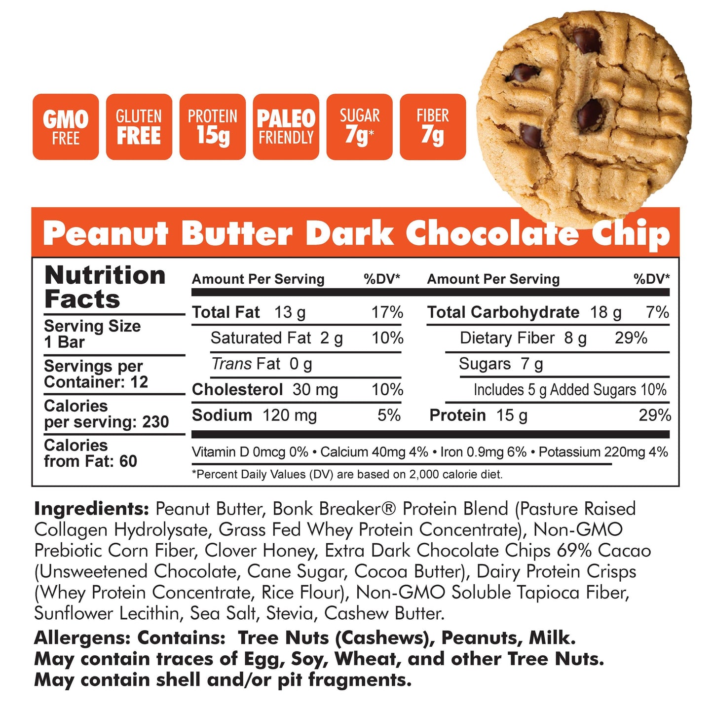 Proteinbar Bonk Breaker Collagen Peanut Butter & Dark Chocolate Chip
