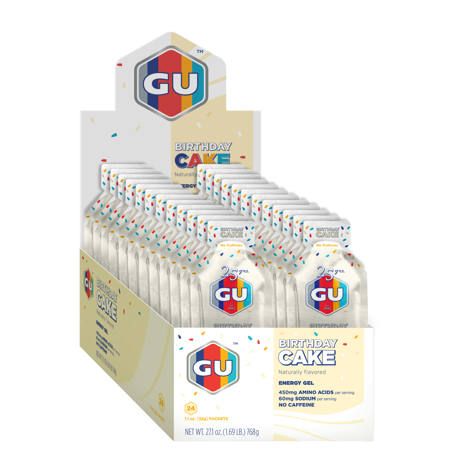 GU Energy Energigel födelsedagstårta (24 x 32 g)