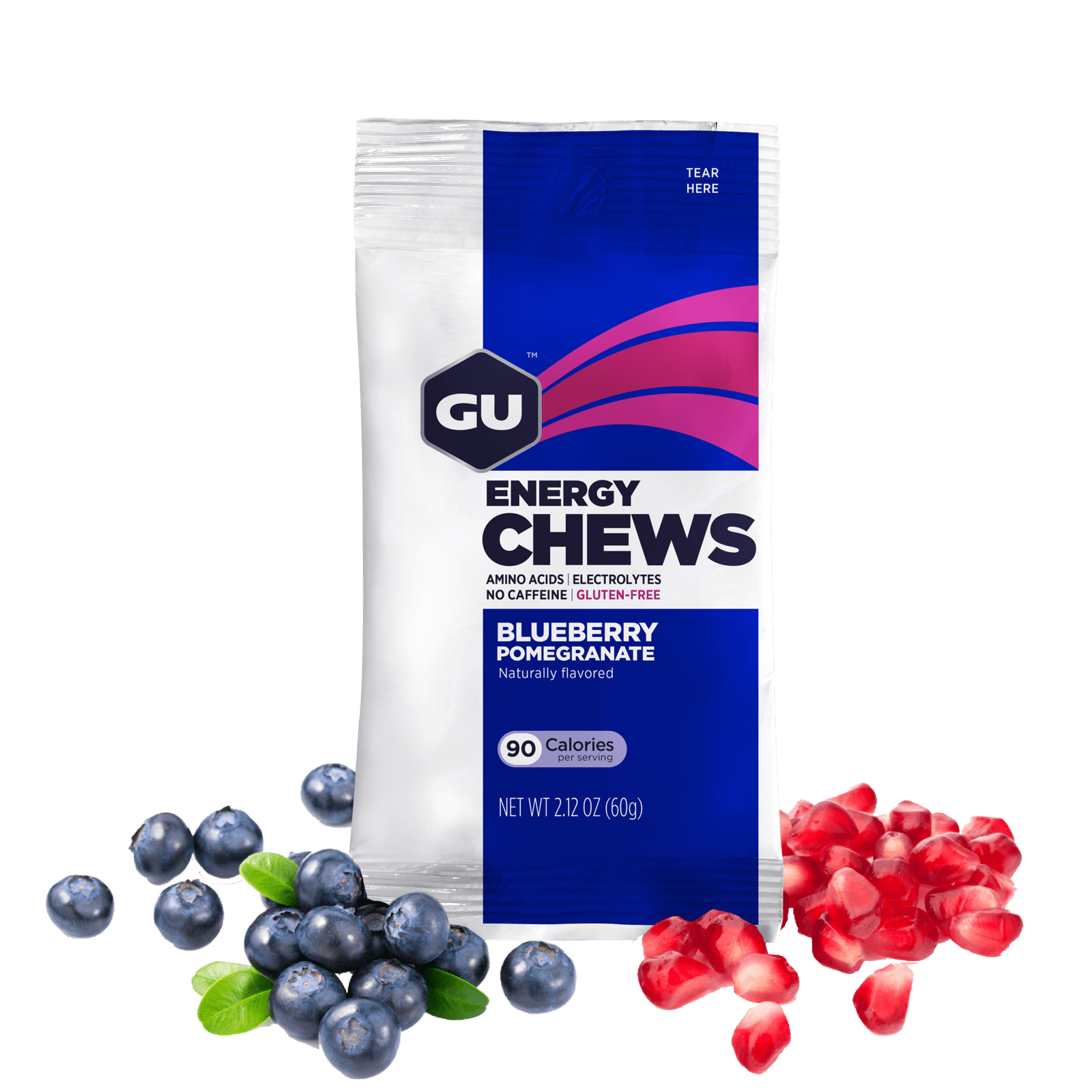 GU Energy Chews Blue Pom 60 g (12 x 60 g)