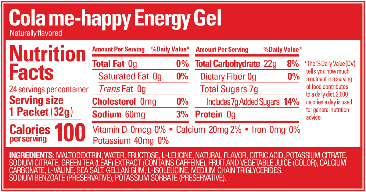 Energigel GU Energy Gel Cola Me Happy med koffein 32g
