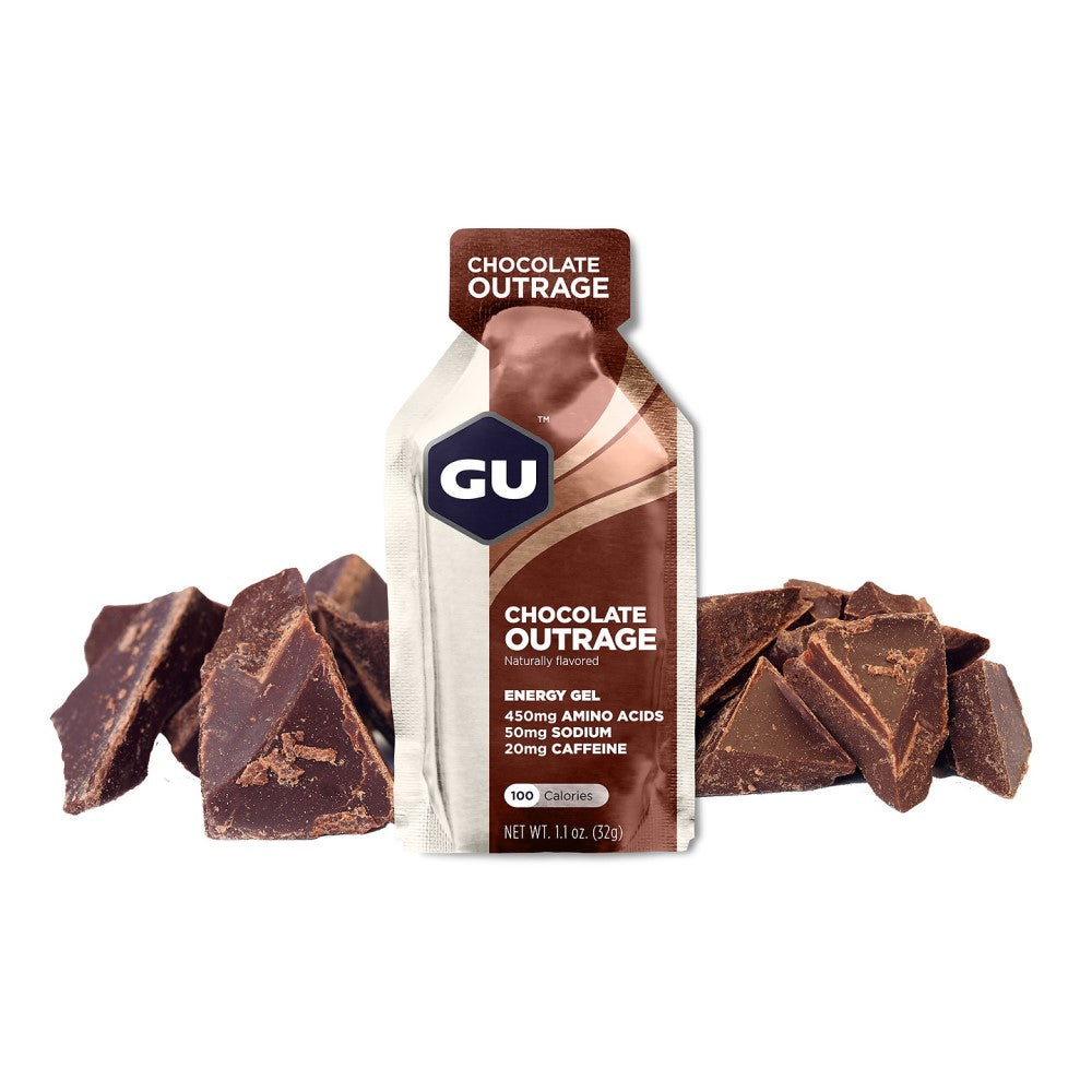 GU Energy Energy Gel Chocolate Outrage med koffein (24x32g)