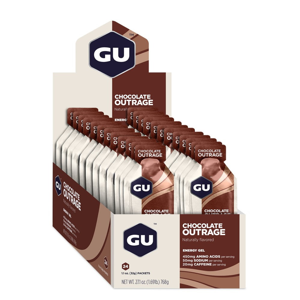 GU Energy Energy Gel Chocolate Outrage med koffein (24x32g)