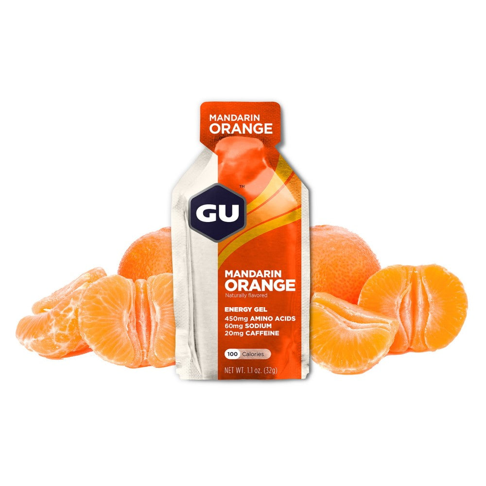 GU Energy Energigel Mandarin Orange med koffein (24 x 32 g)