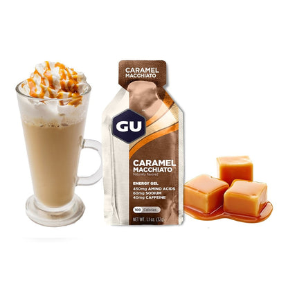 GU Energy energy gel Caramel Macchiato med koffein 32g