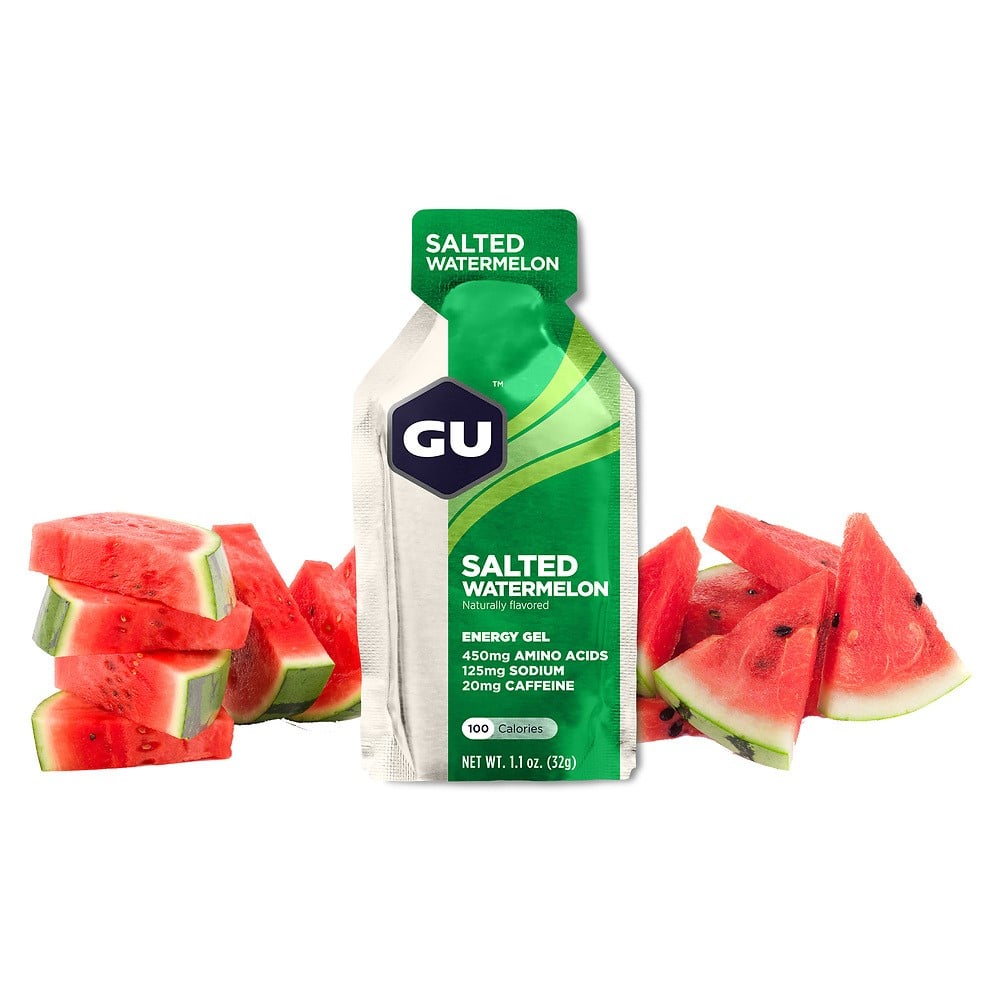 GU Energy Energigel saltad vattenmelon med koffein (24 x 32 g)